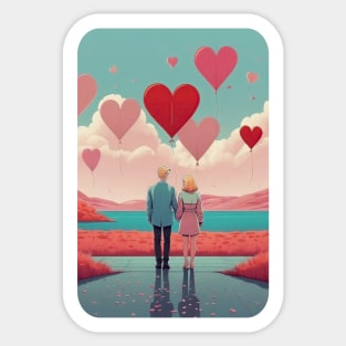 Couple in valentines day Sticker